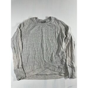Athleta Womens Gray Athleisure Asymmetrical Crewneck Sweatshirt Cozy Size S